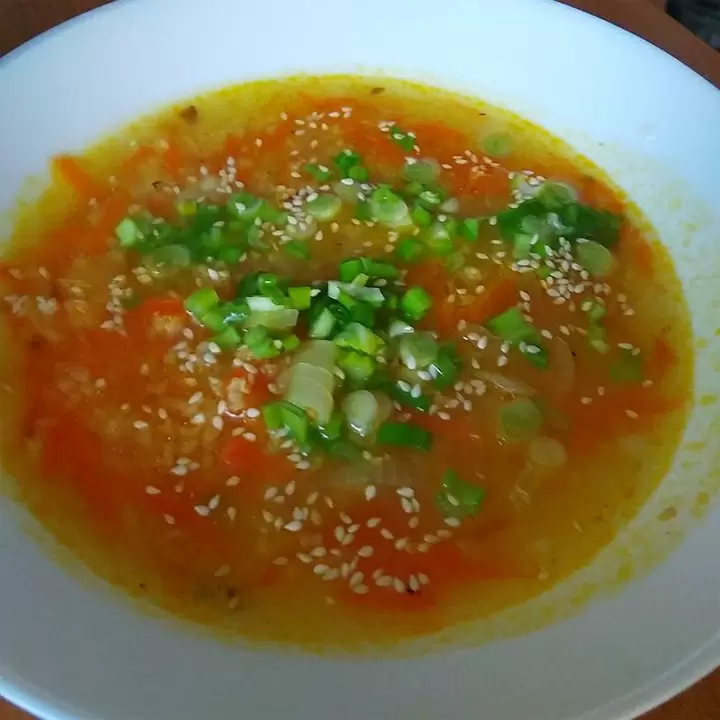 Постный суп из тыквы и булгура