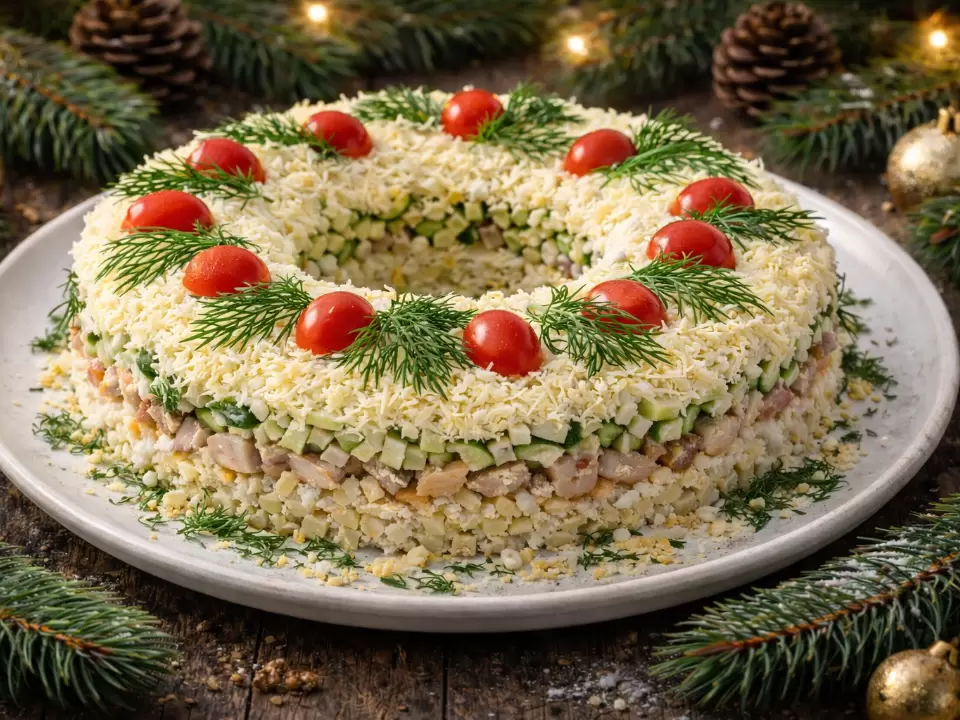 Салат «Рождественский» — идеальное украшение новогоднего стола