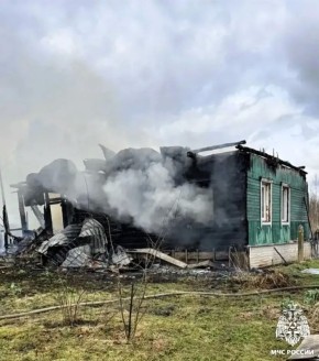 Огонь уничтожил жилой дом и хозпостройку